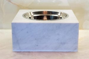 Carrara Marble Pet Bowl - Large